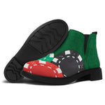 Casino Poker Chips Print Flat Ankle Boots