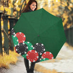 Casino Poker Chips Print Foldable Umbrella