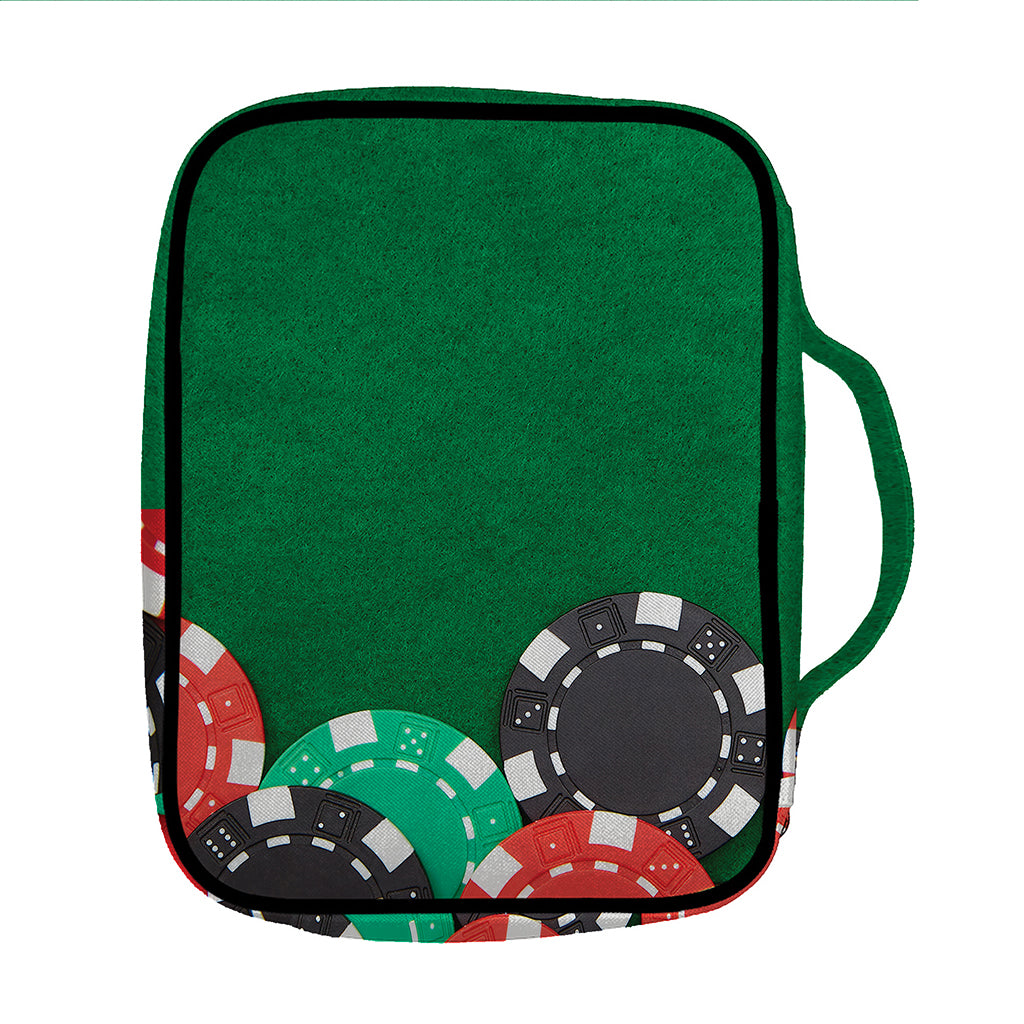 Casino Poker Chips Print Front Pocket Bible Bag