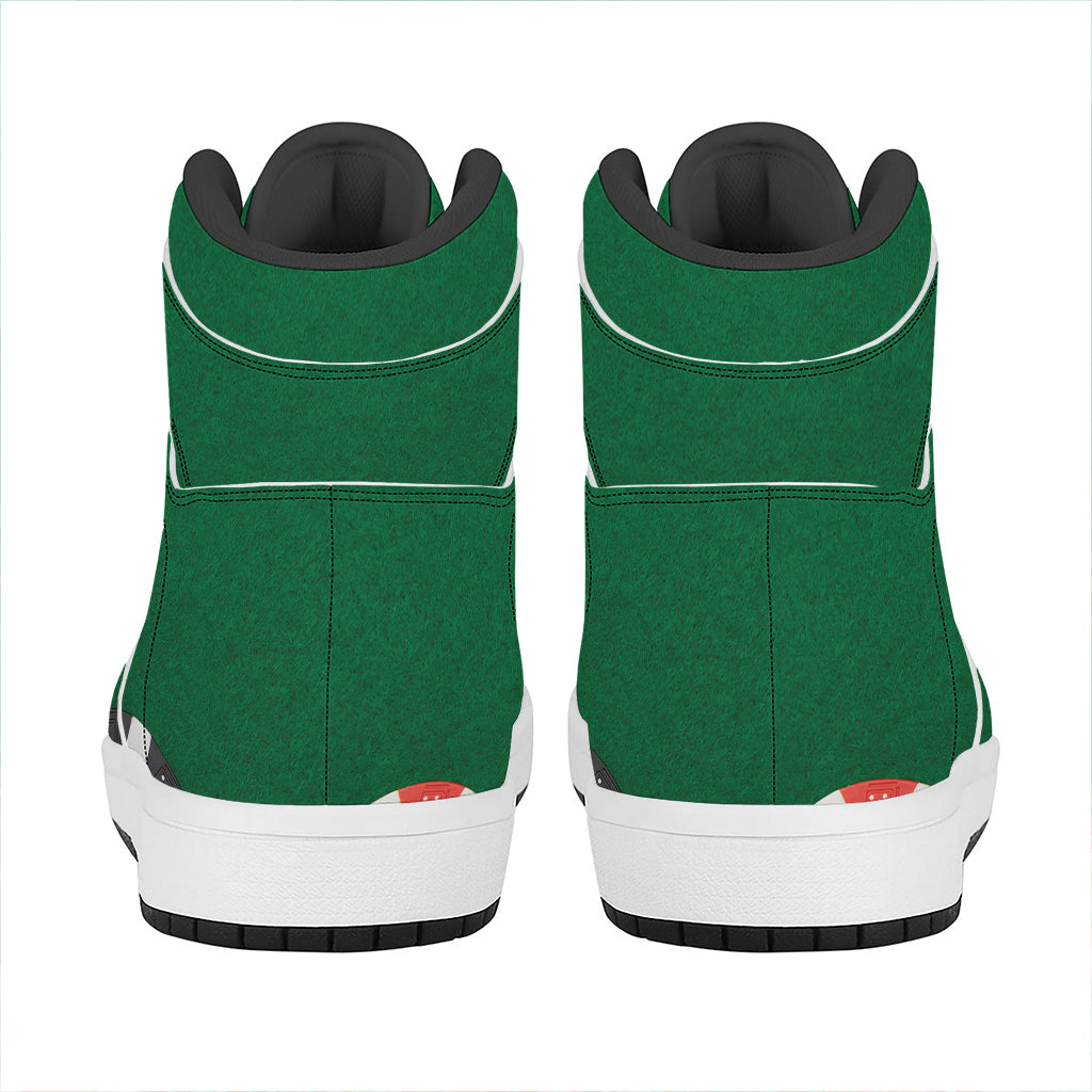 Casino Poker Chips Print High Top Leather Sneakers
