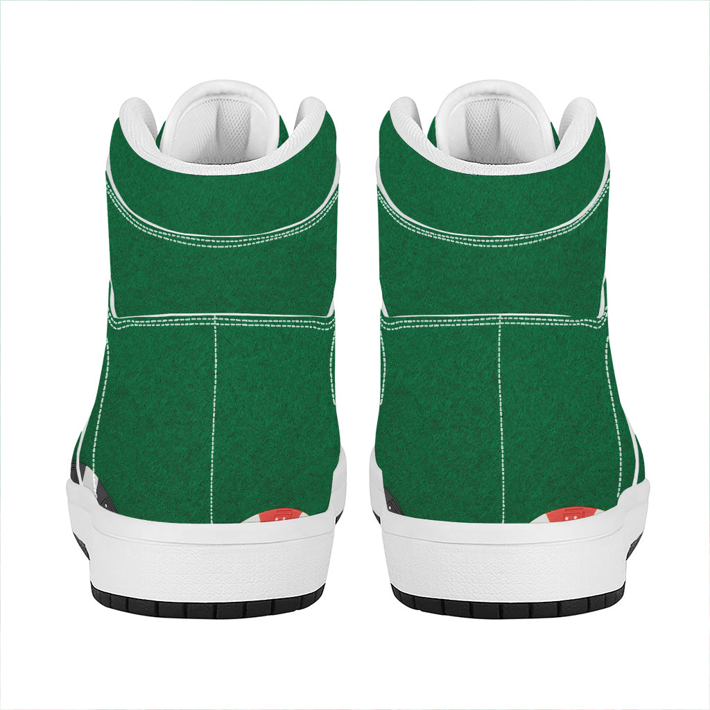 Casino Poker Chips Print High Top Leather Sneakers