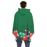 Casino Poker Chips Print Hoodie Blanket