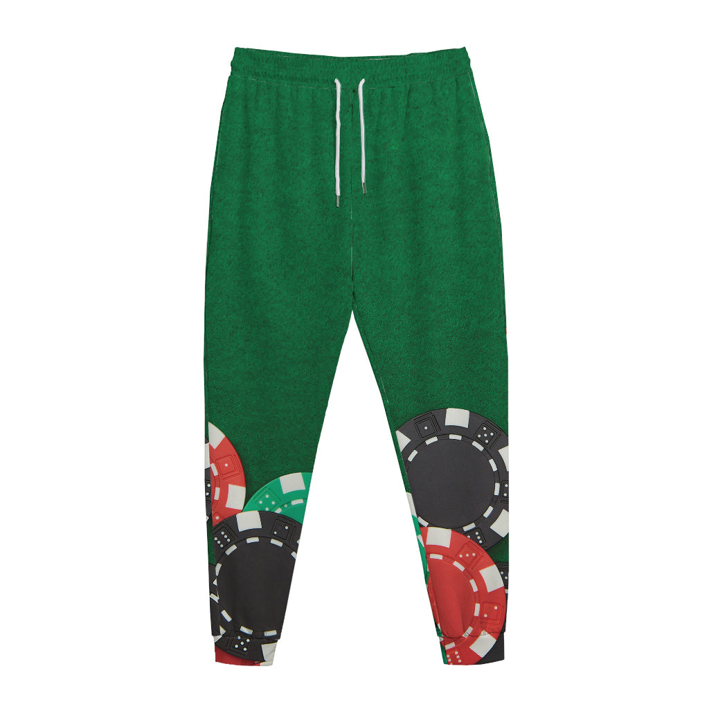 Casino Poker Chips Print Jogger Pants