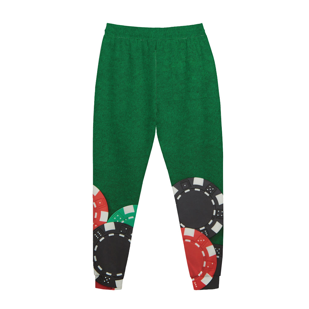 Casino Poker Chips Print Jogger Pants