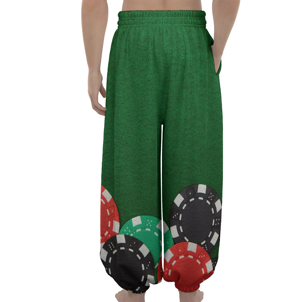Casino Poker Chips Print Lantern Pants