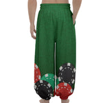 Casino Poker Chips Print Lantern Pants