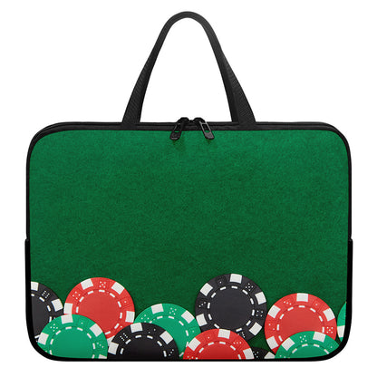Casino Poker Chips Print Laptop Sleeve With Handle