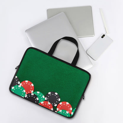 Casino Poker Chips Print Laptop Sleeve With Handle