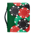 Casino Poker Chips Print Leather Bible Cover