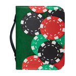 Casino Poker Chips Print Leather Bible Cover