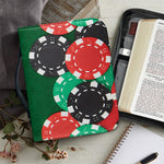 Casino Poker Chips Print Leather Bible Cover