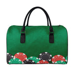 Casino Poker Chips Print Leather Duffle Bag