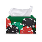 Casino Poker Chips Print Leather Tissue Box Cover