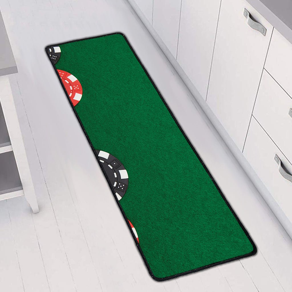 Casino Poker Chips Print Long Kitchen Mat