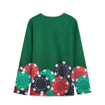 Casino Poker Chips Print Long Sleeve Short Coat