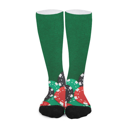 Casino Poker Chips Print Long Socks