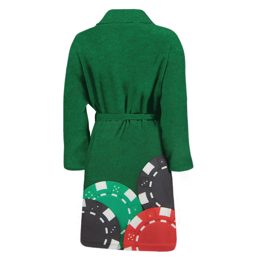 Casino Poker Chips Print Men's Bathrobe