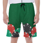 Casino Poker Chips Print Men's Beach Shorts