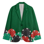 Casino Poker Chips Print Men's Blazer
