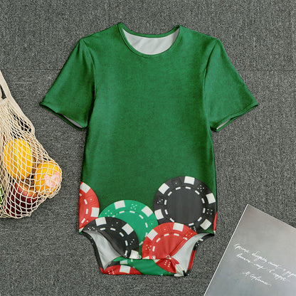 Casino Poker Chips Print Men's Bodysuit