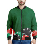 Casino Poker Chips Print Men's Bomber Jacket