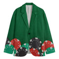 Casino Poker Chips Print Men's Cotton Blazer
