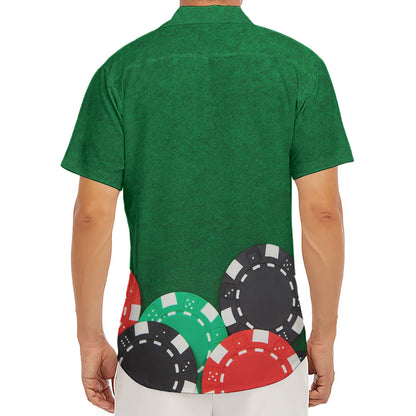 Casino Poker Chips Print Men's Deep V-Neck Shirt