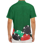 Casino Poker Chips Print Men's Deep V-Neck Shirt