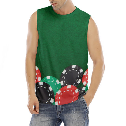 Casino Poker Chips Print Men's Fitness Tank Top