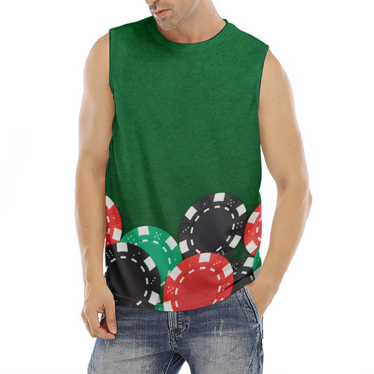 Casino Poker Chips Print Men's Fitness Tank Top