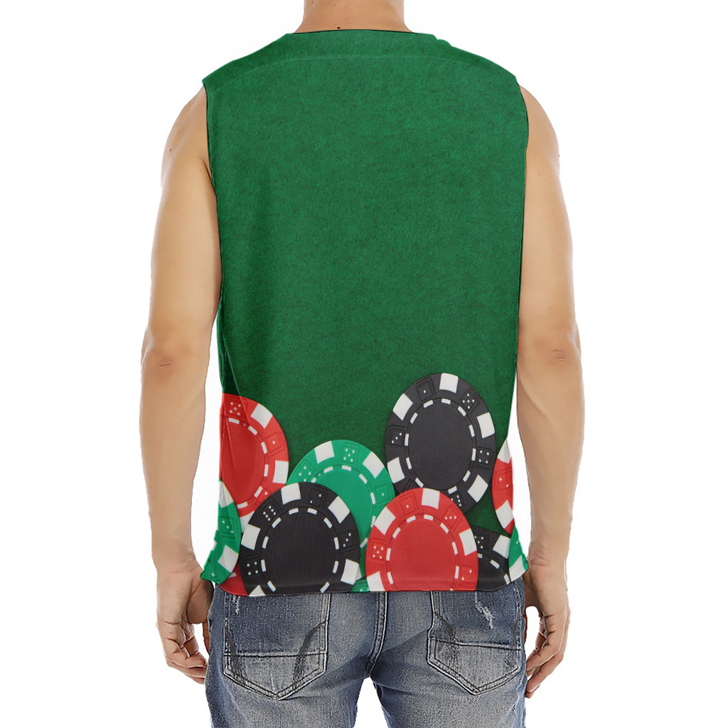 Casino Poker Chips Print Men's Fitness Tank Top
