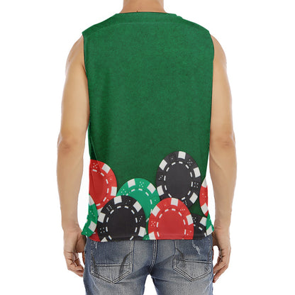 Casino Poker Chips Print Men's Fitness Tank Top