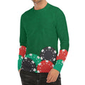 Casino Poker Chips Print Men's Long Sleeve Rash Guard