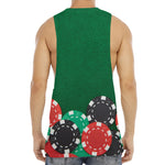 Casino Poker Chips Print Men's Muscle Tank Top