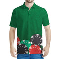 Casino Poker Chips Print Men's Polo Shirt