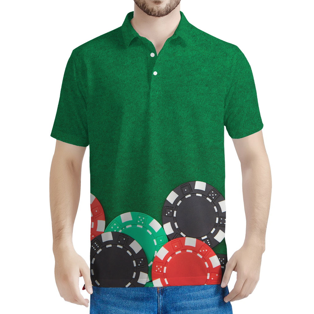 Casino Poker Chips Print Men's Polo Shirt