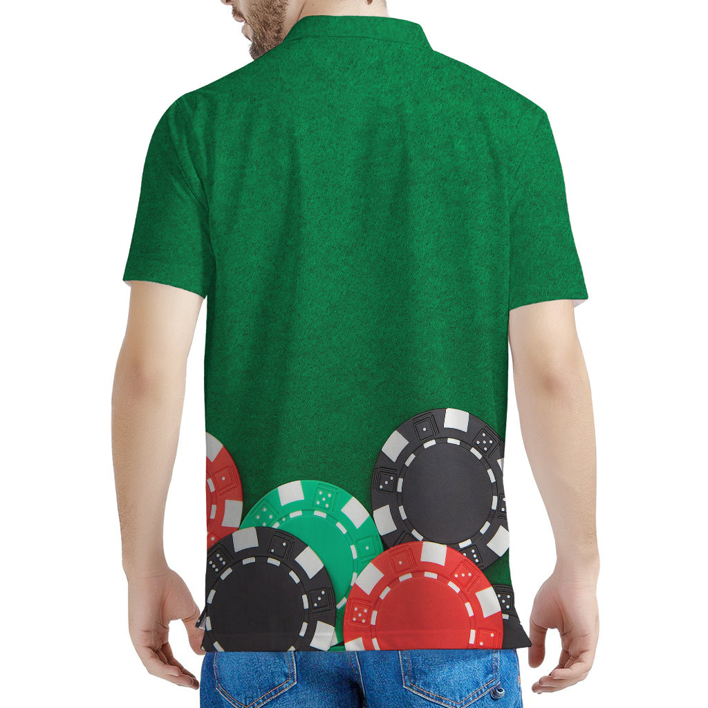 Casino Poker Chips Print Men's Polo Shirt