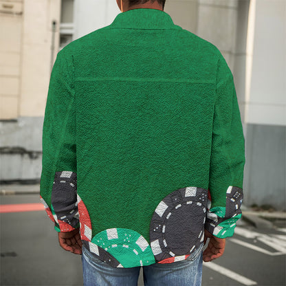 Casino Poker Chips Print Men's Shirt Jacket