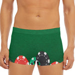 Casino Poker Chips Print Men's Short Boxer Briefs
