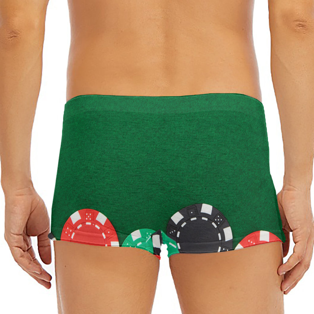 Casino Poker Chips Print Men's Short Boxer Briefs