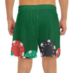 Casino Poker Chips Print Men's Split Running Shorts