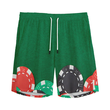 Casino Poker Chips Print Men's Sports Shorts
