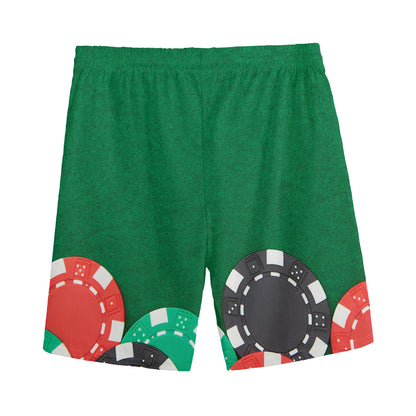 Casino Poker Chips Print Men's Sports Shorts