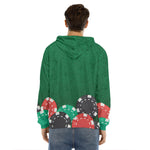 Casino Poker Chips Print Men's Velvet Pullover Hoodie