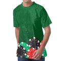 Casino Poker Chips Print Men's Velvet T-Shirt