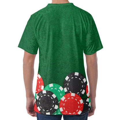 Casino Poker Chips Print Men's Velvet T-Shirt