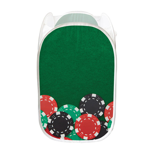 Casino Poker Chips Print Mesh Laundry Hamper