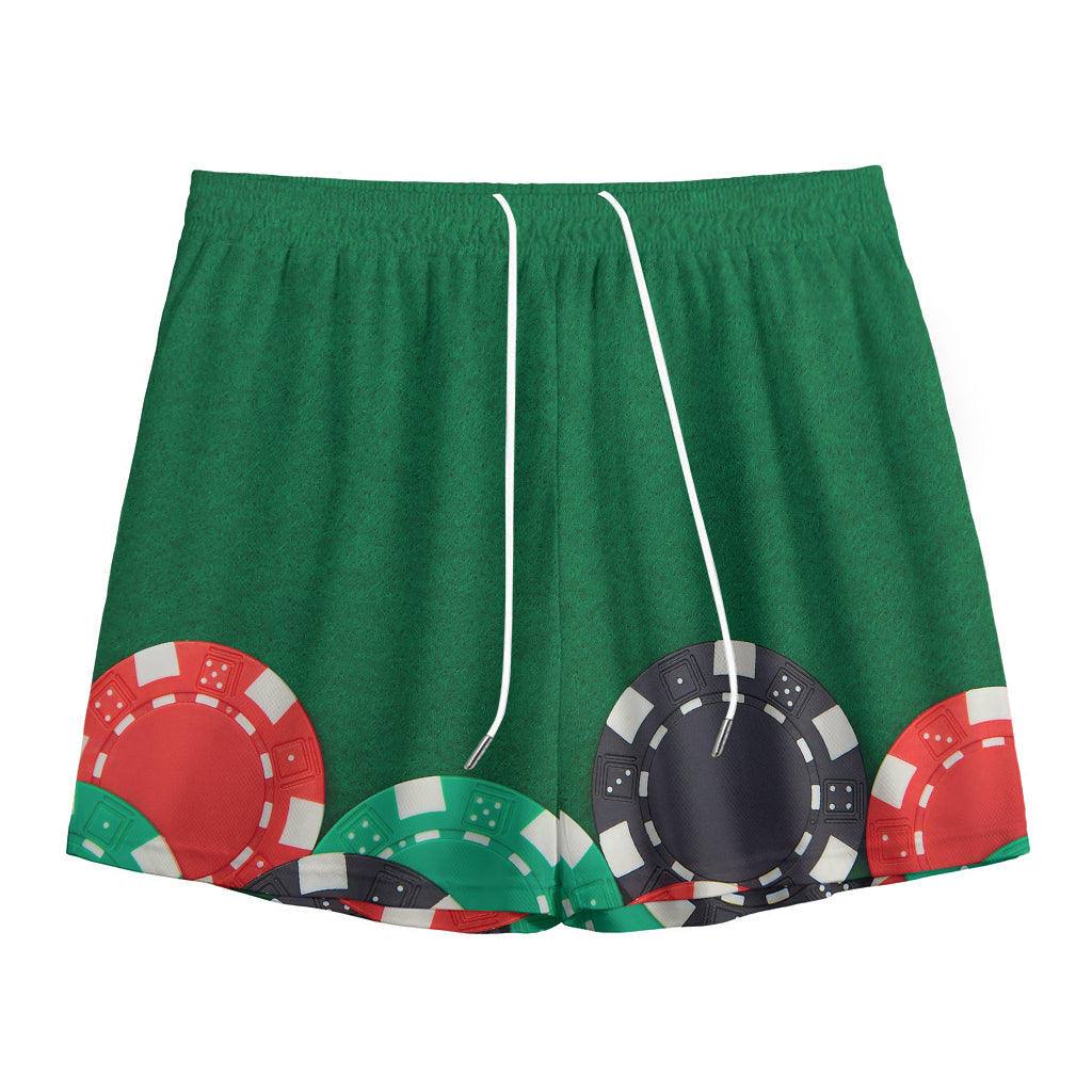 Casino Poker Chips Print Mesh Shorts