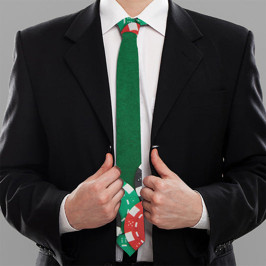 Casino Poker Chips Print Necktie