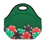 Casino Poker Chips Print Neoprene Lunch Bag